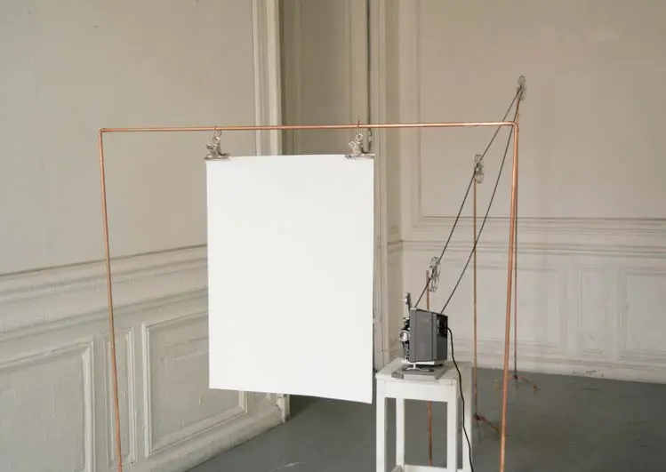 Dissolved Spaces installation with film and printed elements