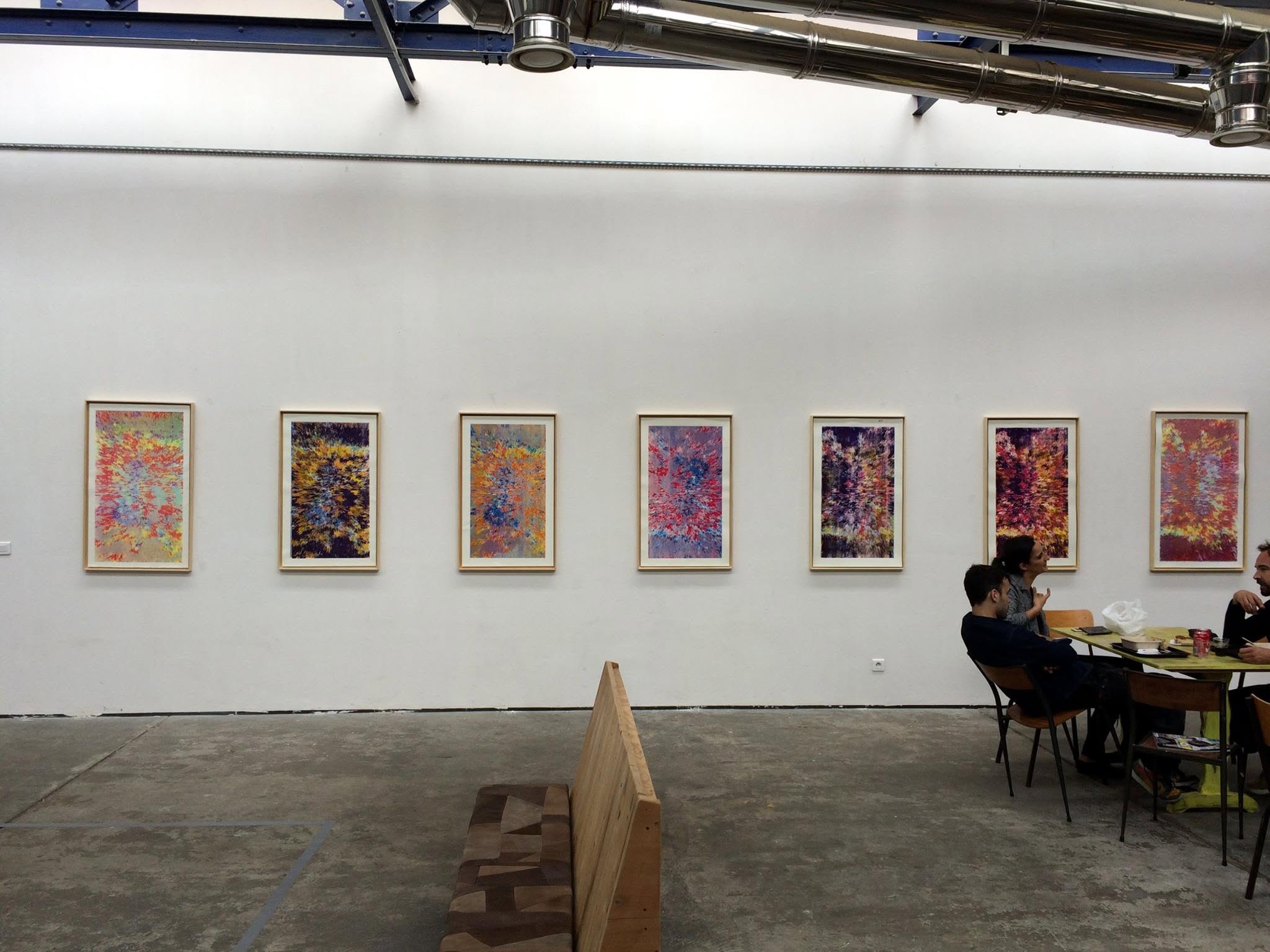 Réminiscences installation view with seven framed works