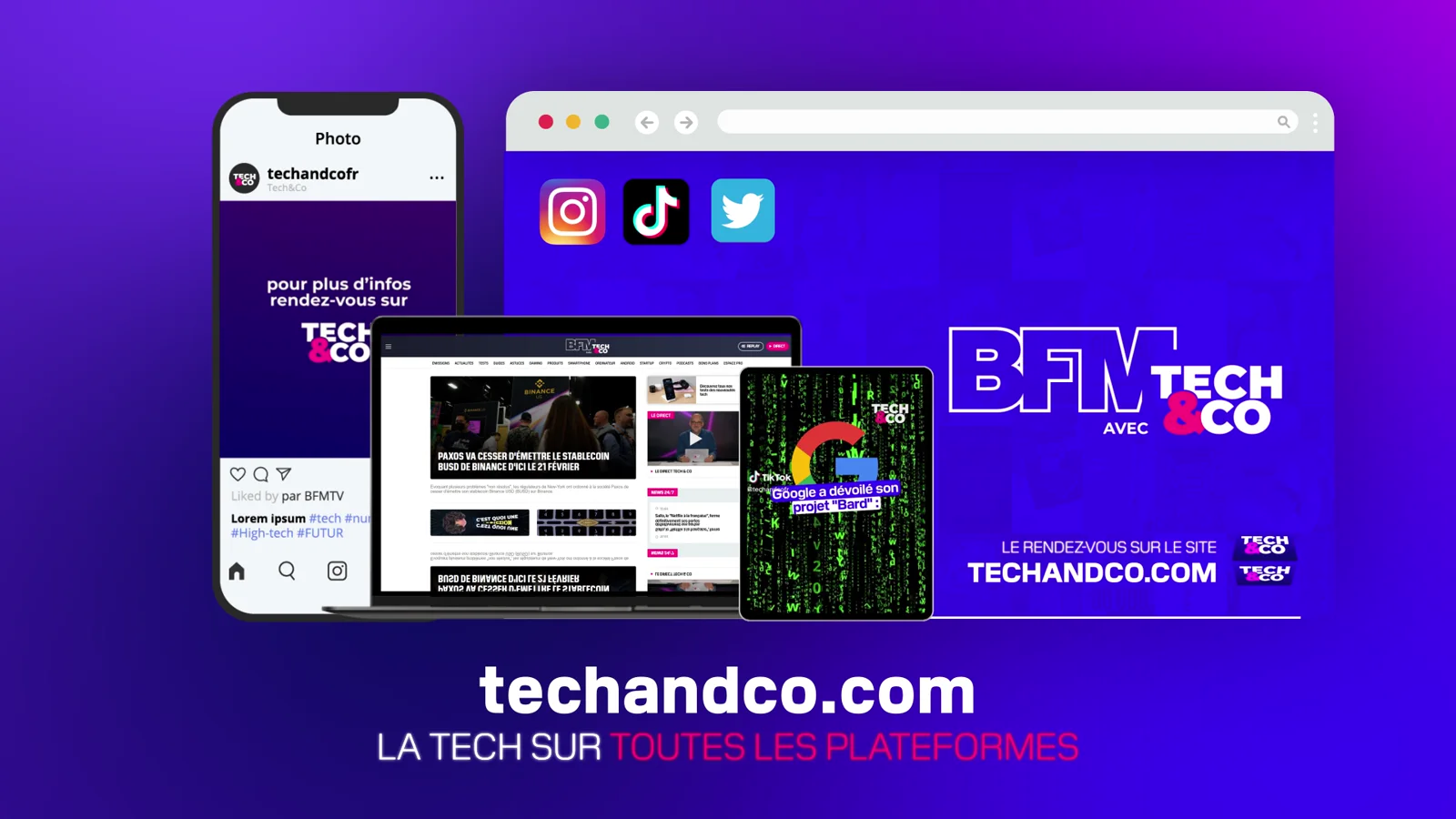 Tech&Co — web and digital ecosystem — Channel identity · web, devices and digital publishing